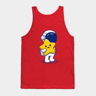 Astronaut Holding Cute Star Tank Top